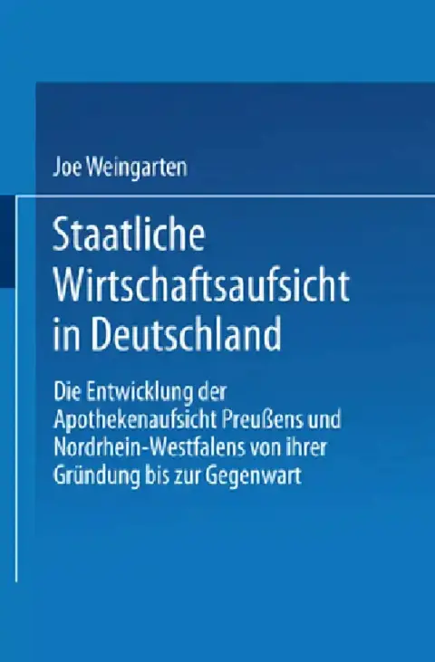 Cover of Staatliche Wirtschaftsaufsicht in Deutschland