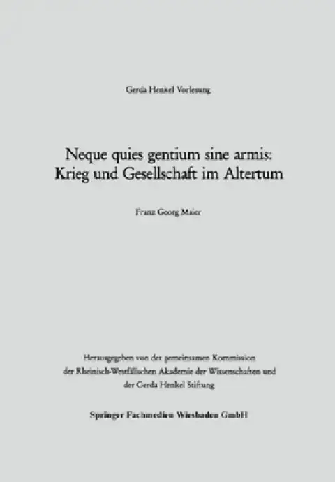 Cover of Neque quies gentium sine armis