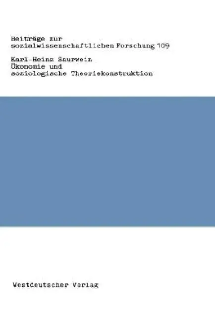 Cover of Ökonomie Und Soziologische Theoriekonstruktion