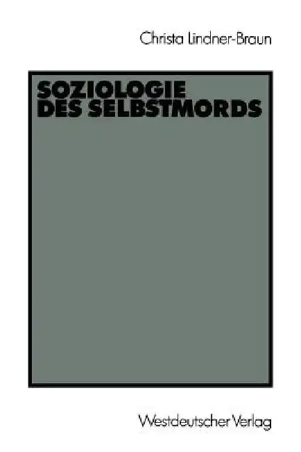 Cover of Soziologie Des Selbstmords