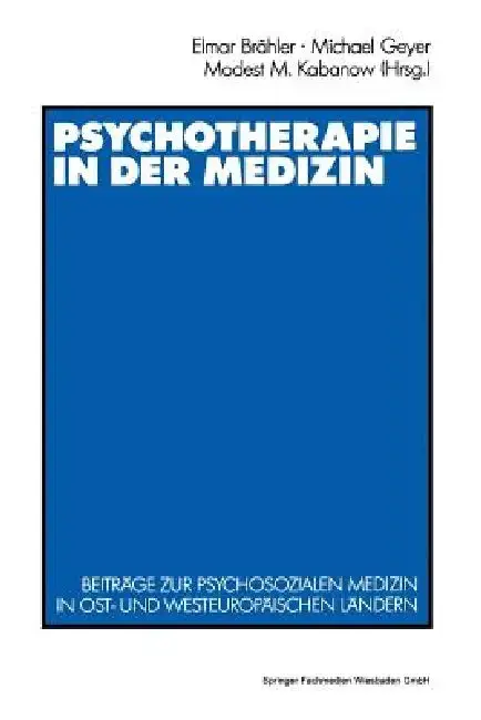 Cover of Psychotherapie in Der Medizin
