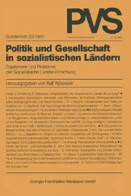 Cover of Politik Und Gesellschaft in Sozialistischen Ländern