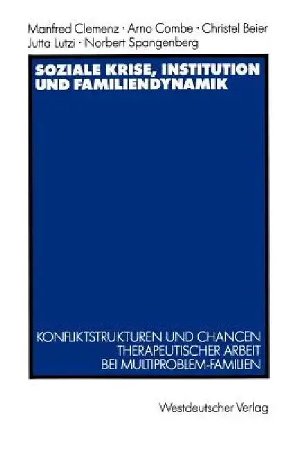 Cover of Soziale Krise, Institution Und Familiendynamik