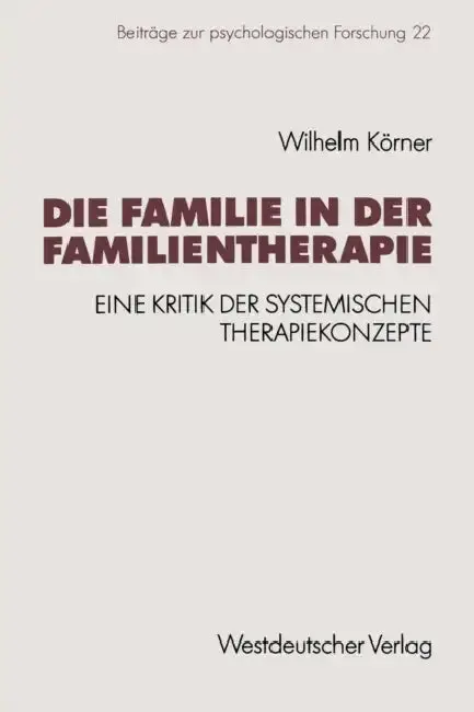 Cover of Die Familie in Der Familientherapie