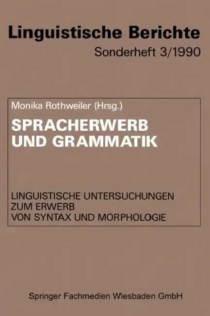 Cover of Spracherwerb Und Grammatik