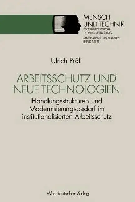 Cover of Arbeitsschutz Und Neue Technologien