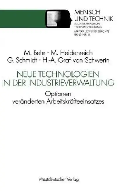 Cover of Neue Technologien in Der Industrieverwaltung