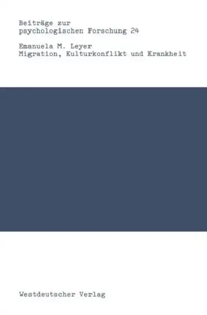Cover of Migration, Kulturkonflikt Und Krankheit