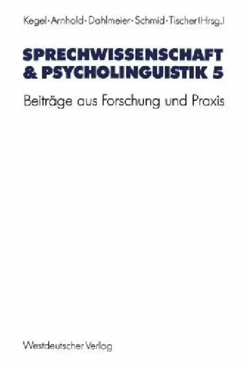 Cover of Sprechwissenschaft & Psycholinguistik 5