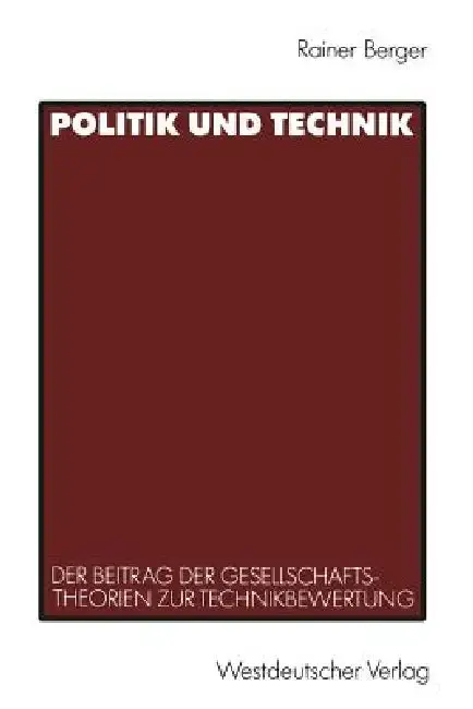 Cover of Politik Und Technik