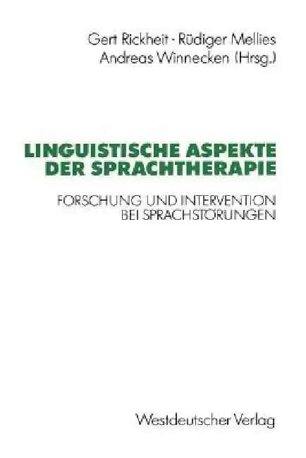 Cover of Linguistische Aspekte Der Sprachtherapie