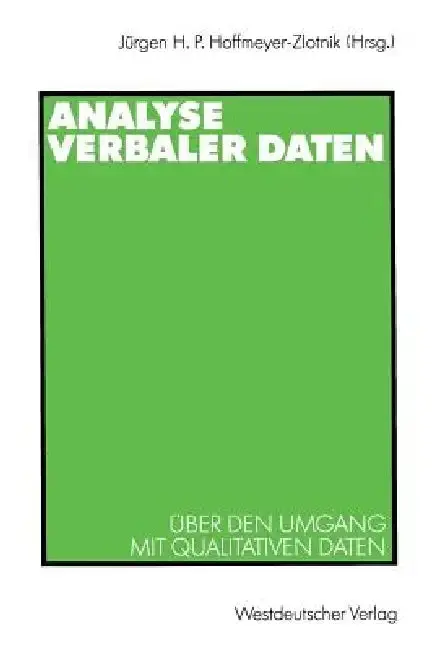 Cover of Analyse Verbaler Daten
