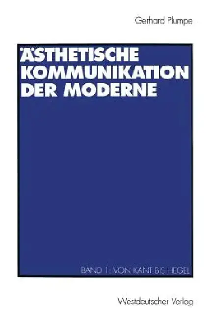 Cover of Ästhetische Kommunikation Der Moderne