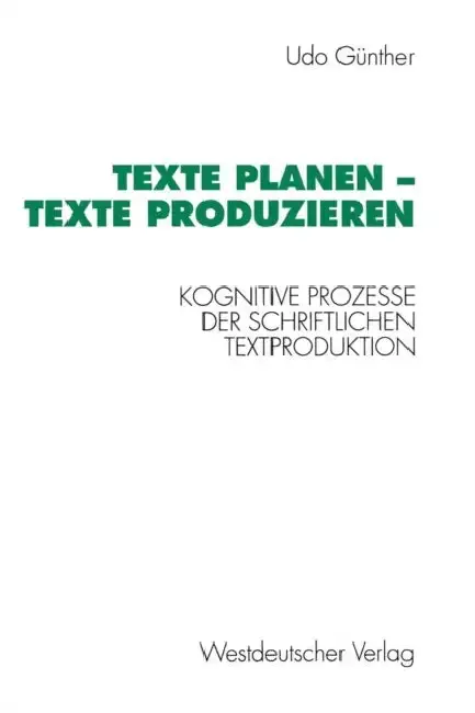 Cover of Texte Planen -- Texte Produzieren