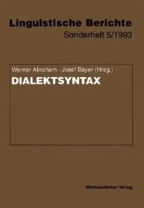 Cover of Dialektsyntax