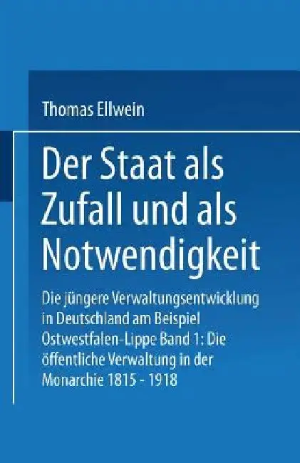 Cover of Der Staat ALS Zufall Und ALS Notwendigkeit