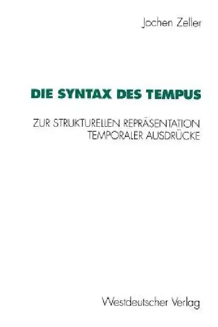 Cover of Die Syntax Des Tempus