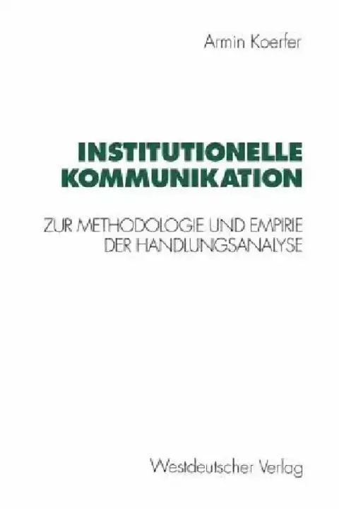 Cover of Institutionelle Kommunikation