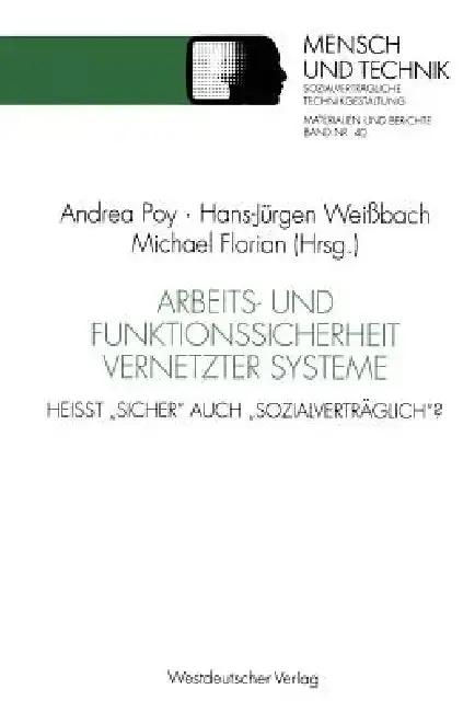 Cover of Arbeits- Und Funktionssicherheit Vernetzter Systeme