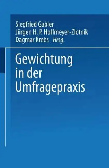 Cover of Gewichtung in Der Umfragepraxis