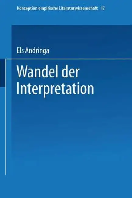 Cover of Wandel Der Interpretation
