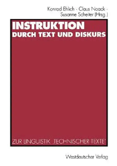 Cover of Instruktion Durch Text Und Diskurs