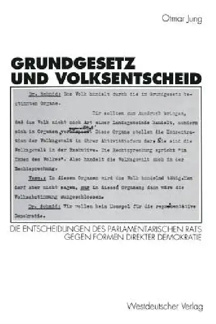 Cover of Grundgesetz Und Volksentscheid