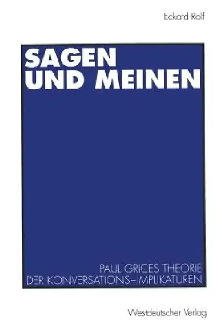 Cover of Sagen Und Meinen