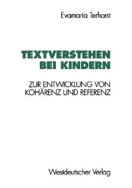 Cover of Textverstehen Bei Kindern