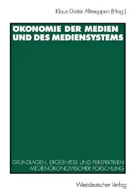 Cover of Ökonomie Der Medien Und Des Mediensystems