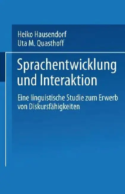 Cover of Sprachentwicklung Und Interaktion