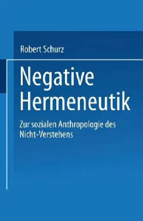 Cover of Negative Hermeneutik