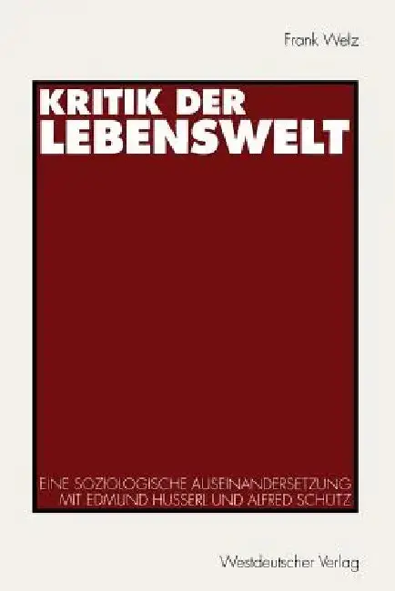 Cover of Kritik Der Lebenswelt