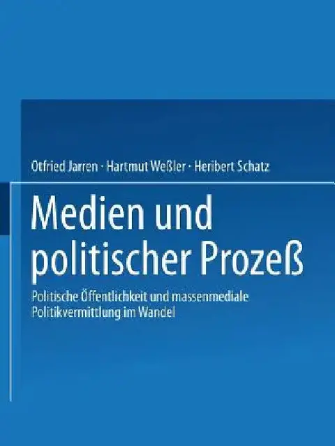 Cover of Medien Und Politischer Prozeß