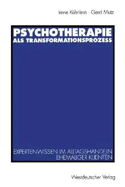 Cover of Psychotherapie ALS Transformationsprozeß