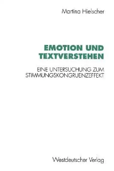 Cover of Emotion Und Textverstehen