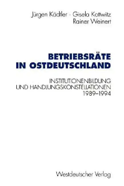Cover of Betriebsräte in Ostdeutschland