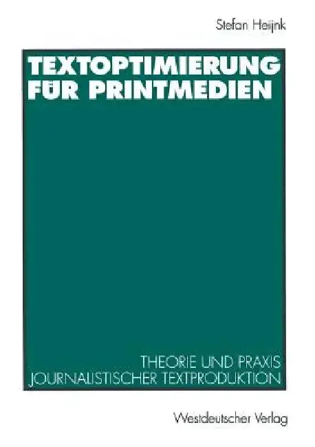 Cover of Textoptimierung Für Printmedien