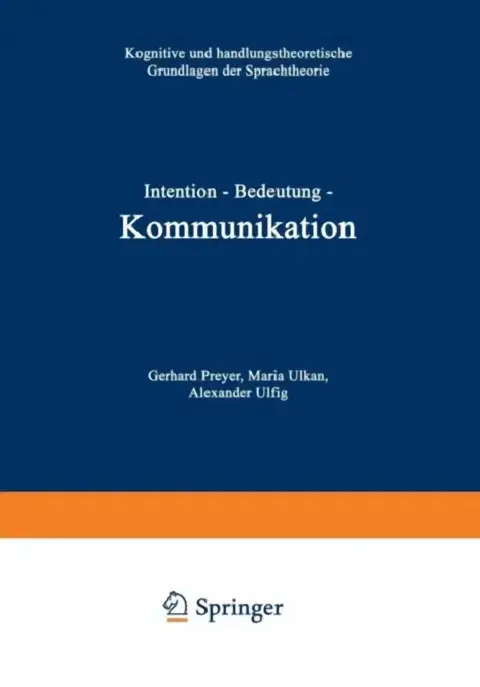 Cover of Intention -- Bedeutung -- Kommunikation