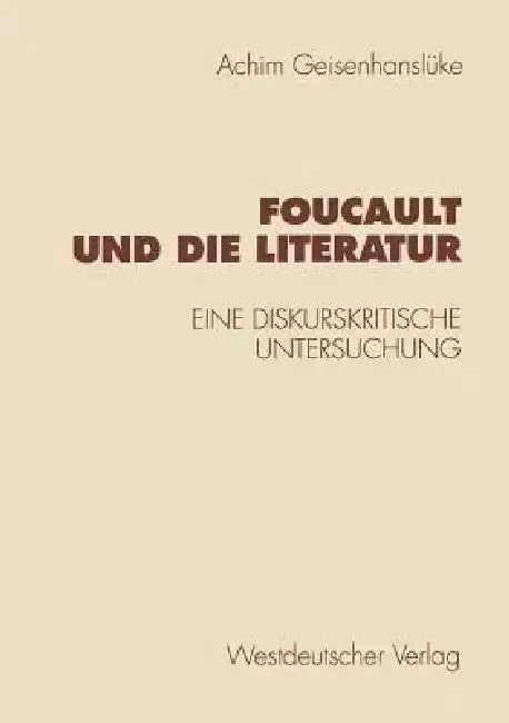 Cover of Foucault Und Die Literatur