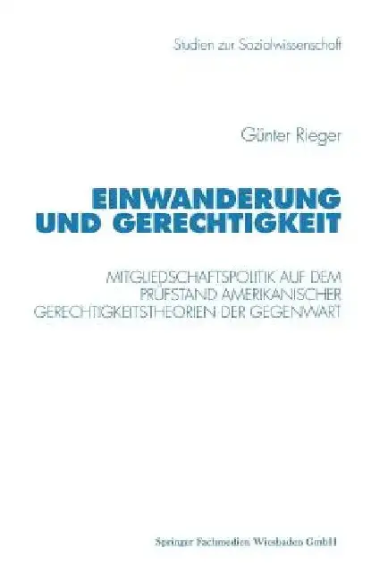 Cover of Einwanderung Und Gerechtigkeit