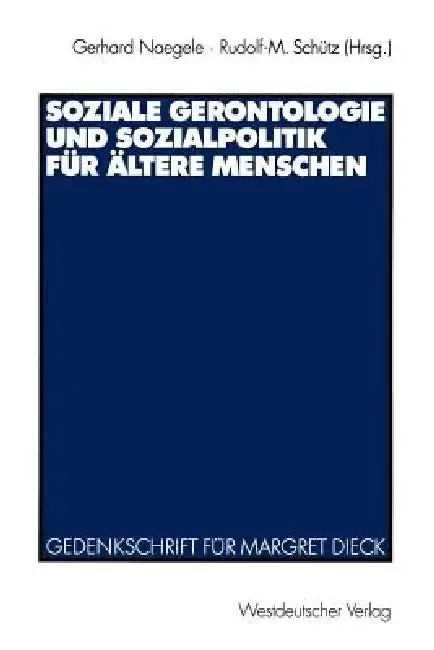 Cover of Soziale Gerontologie Und Sozialpolitik Für Ältere Menschen