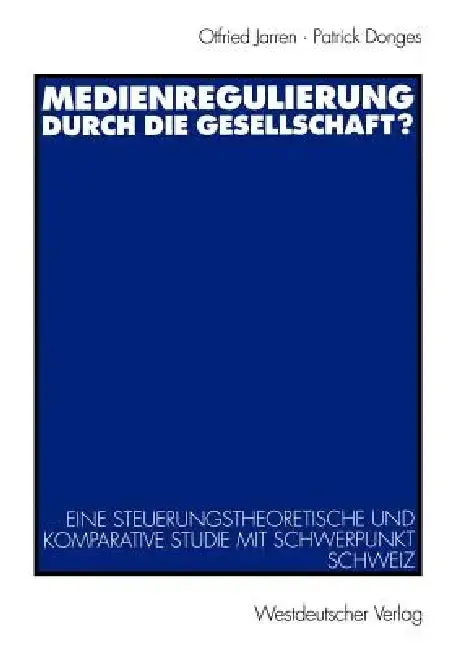 Cover of Medienregulierung Durch Die Gesellschaft?