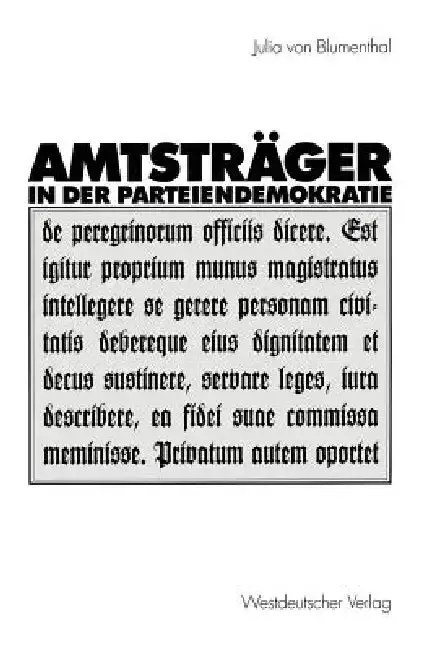 Cover of Amtsträger in Der Parteiendemokratie