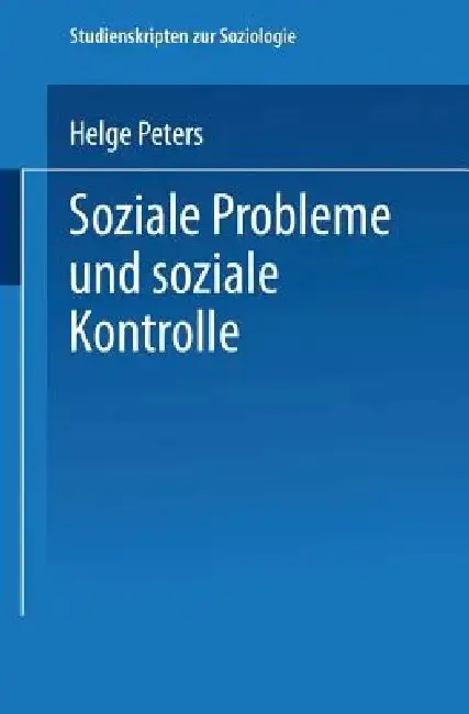 Cover of Soziale Probleme Und Soziale Kontrolle