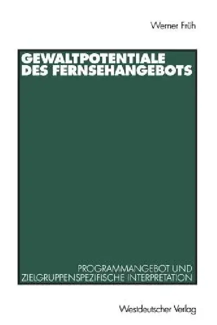 Cover of Gewaltpotentiale Des Fernsehangebots