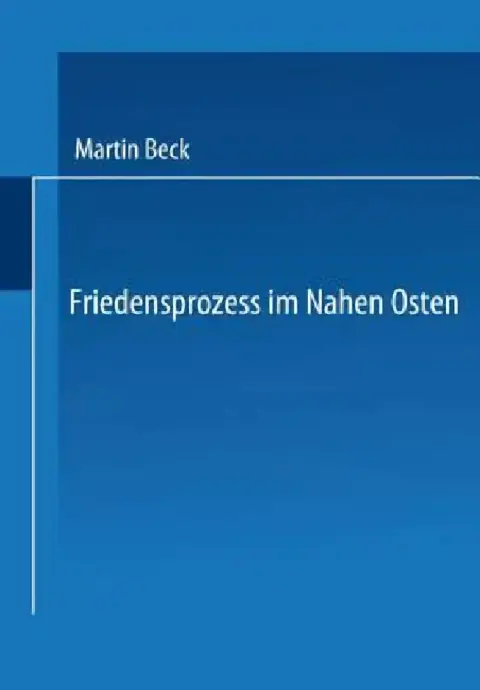 Cover of Friedensprozess Im Nahen Osten