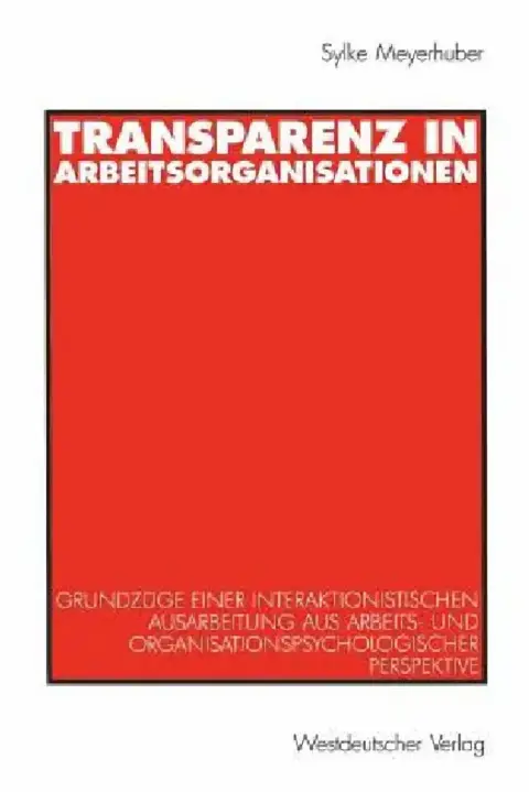 Cover of Transparenz in Arbeitsorganisationen