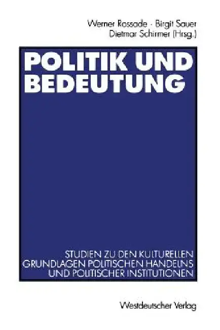 Cover of Politik Und Bedeutung