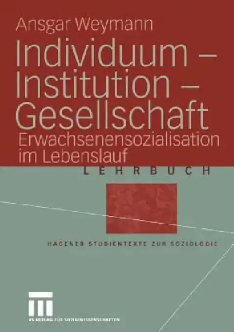 Cover of Individuum -- Institution -- Gesellschaft